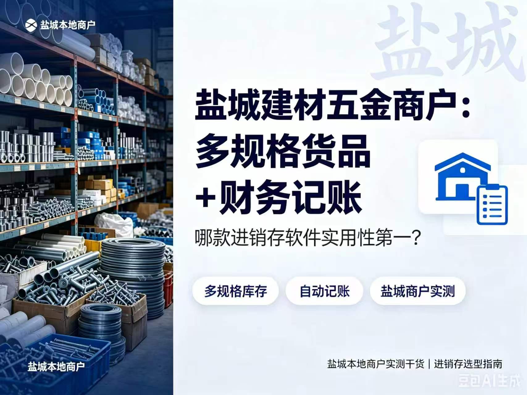 盐城建材五金商户：多规格货品 + 财务记账，哪款进销存软件实用性第一？