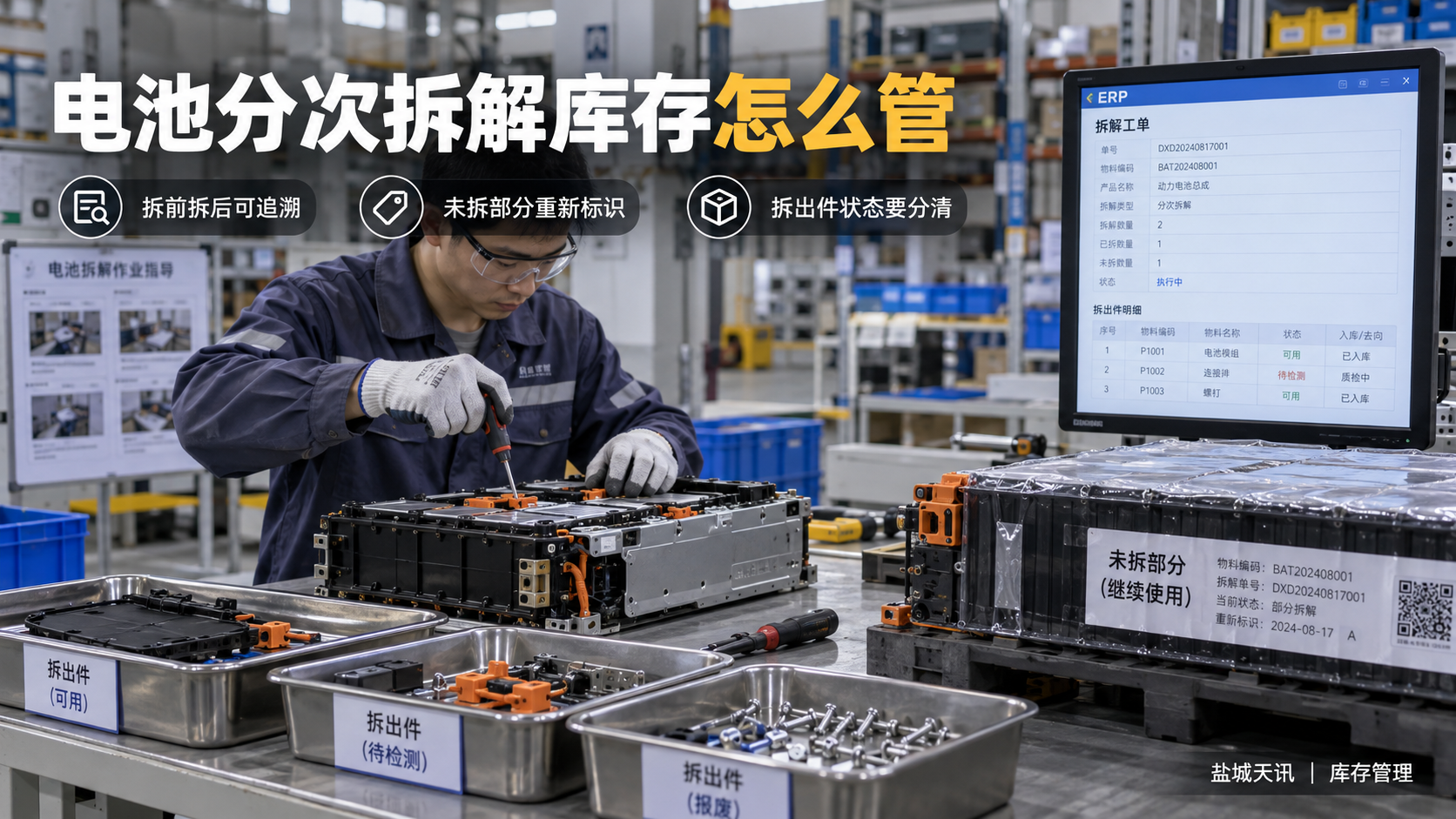 电池分次拆解库存怎么管