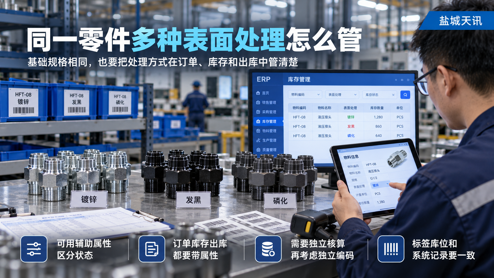 同一零件多种表面处理怎么管