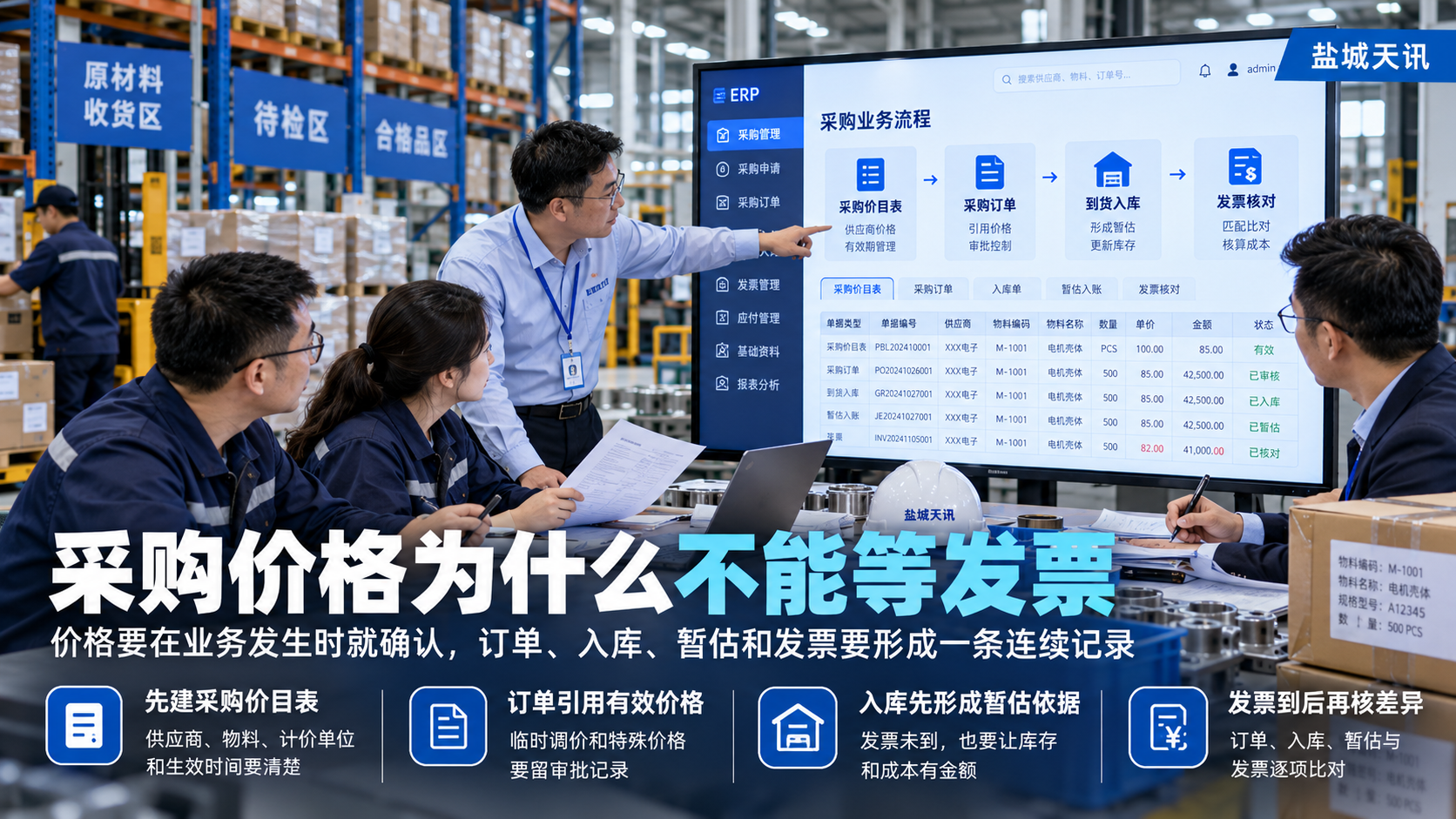 采购价格为什么不能等发票